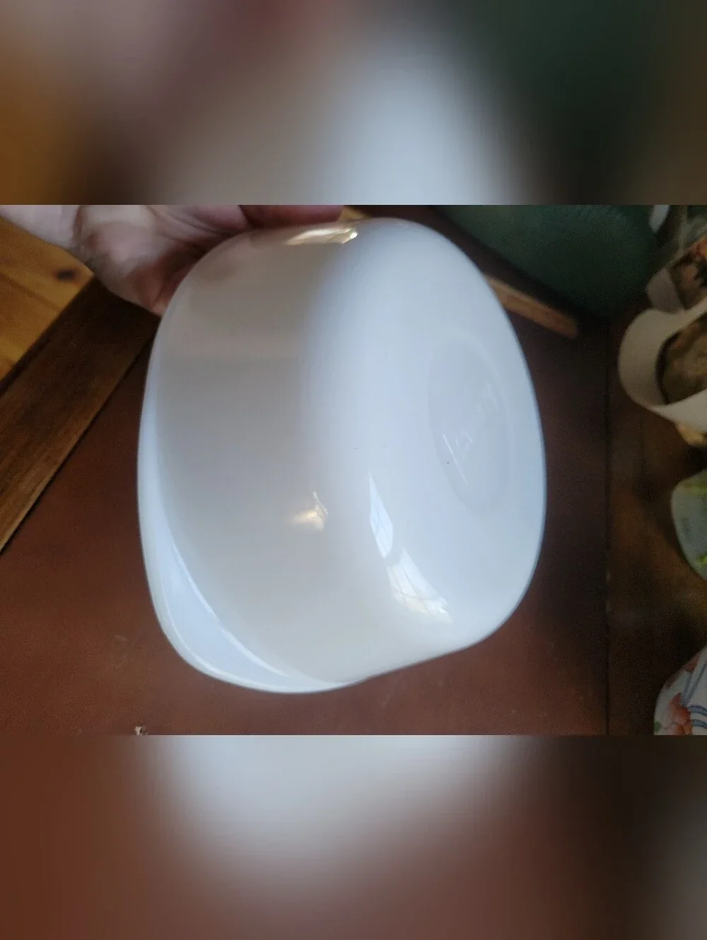 Glasbake J514 2Qt. Round White Milk Glass Casserole Vintage USA No Lid